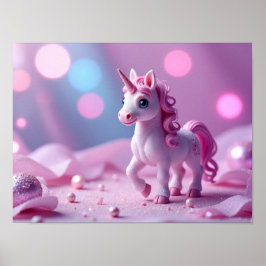 Girly och Rosa Unicorn Poster