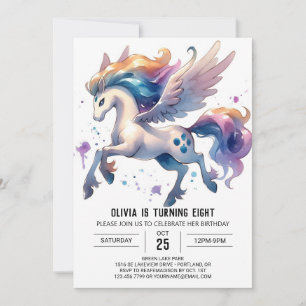 Girly Online Horse Birthday Inbjudningar