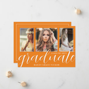 Girly Orange Student-skript 3-foto-Studenten Meddelande