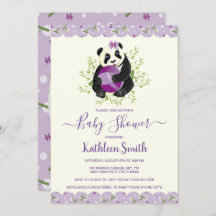 Girly Panda Bear Baby Shower Blek Lilac Photo