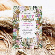 Girly Party Animals Vild Jungle Safari Birthday