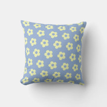 Girly Pastel Blue Gult Cute Daisy Mönster
