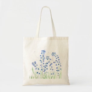 Girly pastel Bluebells blåa blommor till påsen Tygkasse