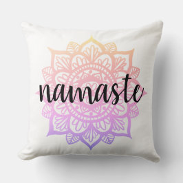 Girly Pastel Gradient Namaste Mandala Flower Kudde