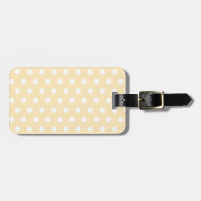 Girly Pastel Gult Polka-punkt Bagagebricka (Horisontell Framsida)
