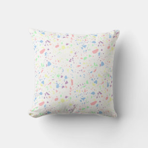 Girly Pastel Rainbow White Abstrakt Stone Patten Kudde