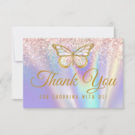 Girly Pastel Rosa Lilac Butterfly Glitter Sprinkle Tack Kort