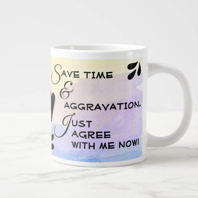Girly Pastel Watercolor Sarcastic Typography Quote Jumbo Mugg (Höger)
