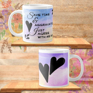 Girly Pastel Watercolor Sarcastic Typography Quote Jumbo Mugg