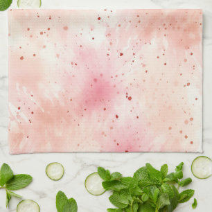 Girly Peach Rosa Abstrakt Kökshandduk