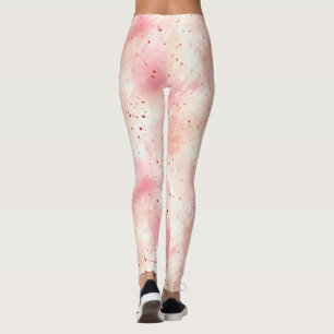 Girly Peach Rosa Abstrakt Leggings
