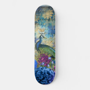 Girly Peacock Blue Söt Fantasy Mini Skateboard Bräda 18,5 Cm
