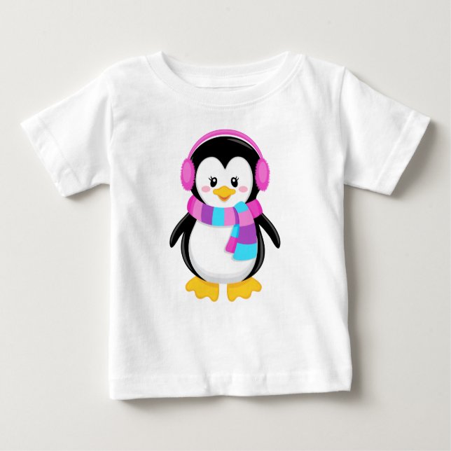 Girly Penguin Shirt T Shirt (Framsida)