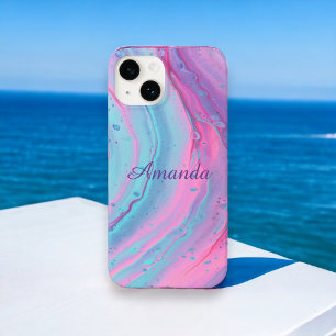 Girly Personlig Rosa och Blue Swirls