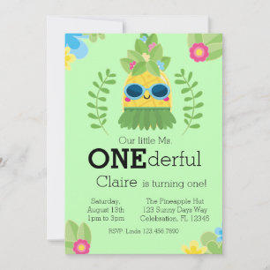 Girly Pineapple Oanbudsful First Call Inbjudningar