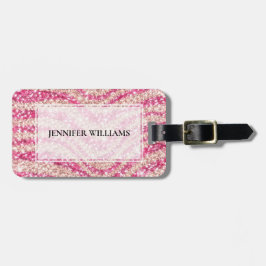 Girly Pink Blush Glitter Zebra Pattern Bagagebricka