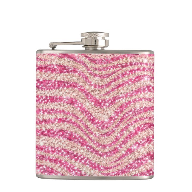 Girly Pink Blush Glitter Zebra Pattern             Fickplunta (Framsidan)