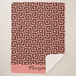 Girly pink &brown Abstract  monogram name pattern