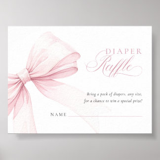 Girly Pink Diaper Raffle - Digital Download Card Poster