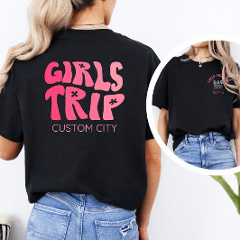 Girly Pink Girls Trip 2026 Personalized Travel T Shirt