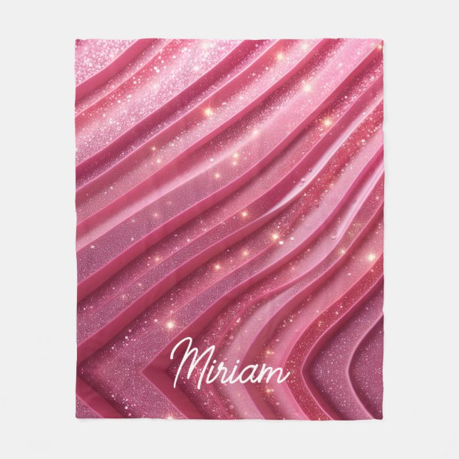 Girly Pink Glittery Luxury Fleecefilt (Framsidan)