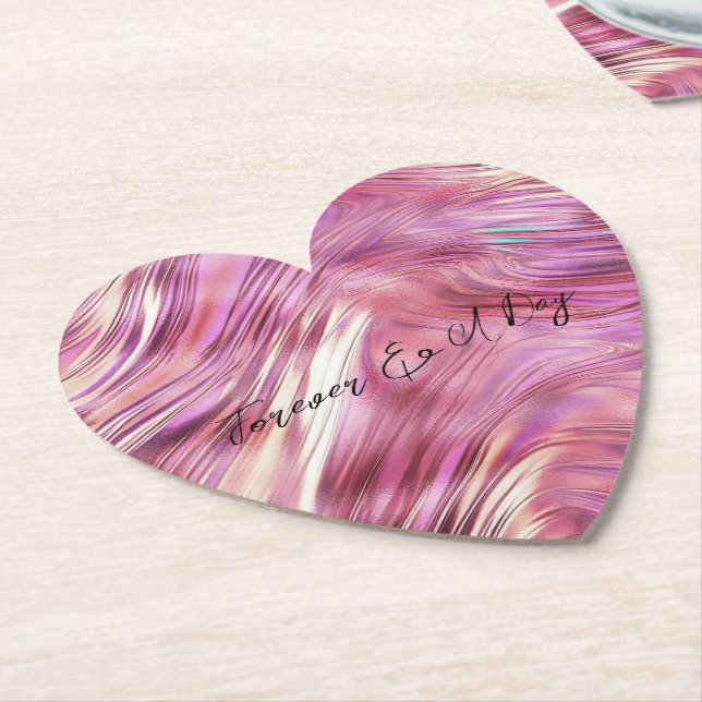 Girly Pink Pearl Rose Gold Glam Underlägg Papper (Vinklad)