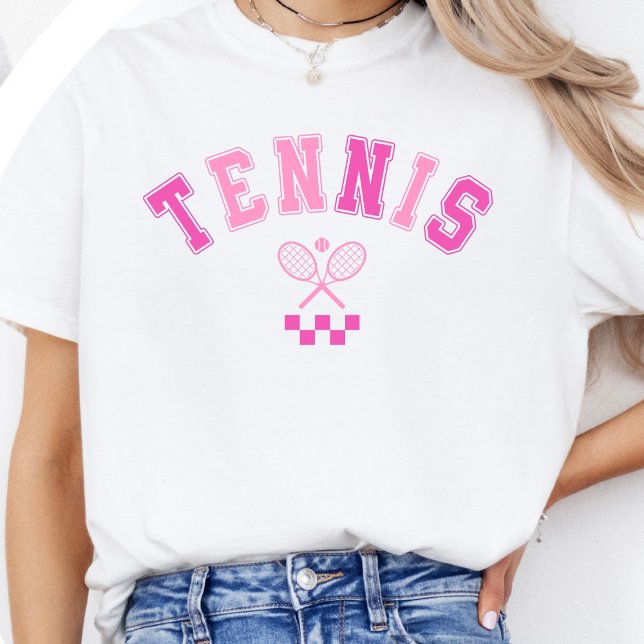 Girly Pink Tennis Minimalist - Cute Rackets  T Shirt (Skapare uppladdad)