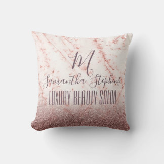 Girly Pinky Glittery Elegant Monogram Kudde