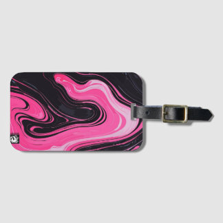 Girly Pinky Marble Bagagebricka