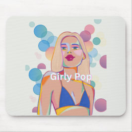 Girly pop party girl mouse pad musmatta