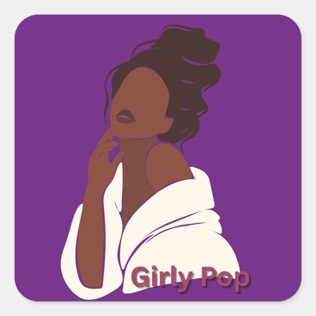 Girly Pop stickers Fyrkantigt Klistermärke (Framsida)