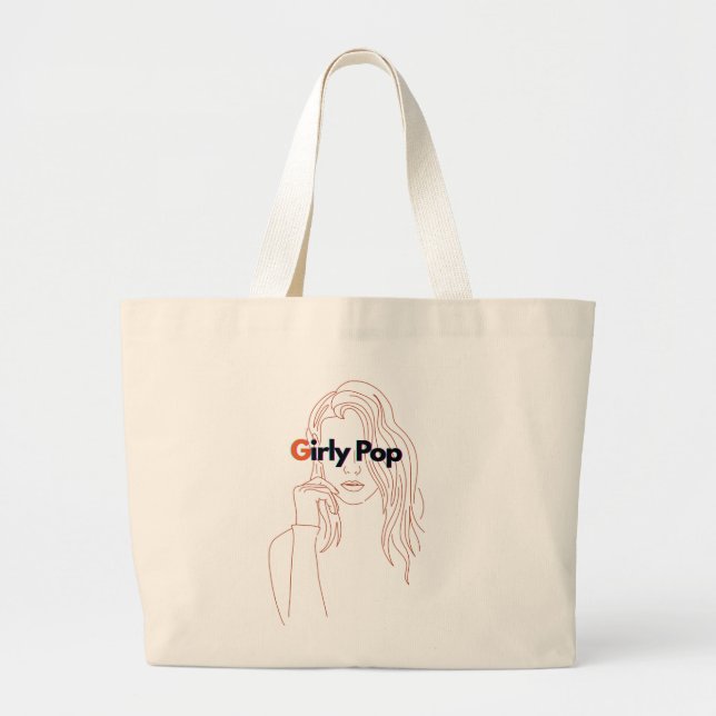 Girly pop Tote Bag Jumbo Tygkasse (Framsidan)