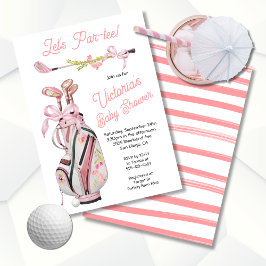 Girly Preppy Golf Baby Shower Inbjudningar