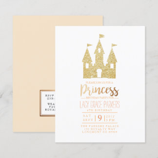 Girly Princess Birthday | Théme Party Inbjudningar