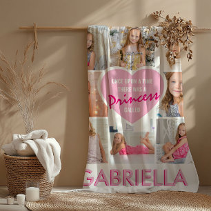 Girly Princess Photo Collage Heart   NAMN Fleecefilt
