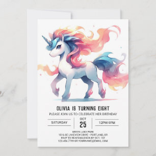 Girly Printable Horse Birthday Inbjudningar