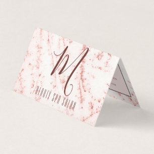 Girly Professionell Pinky Glittery Monogram Salon Visitkort