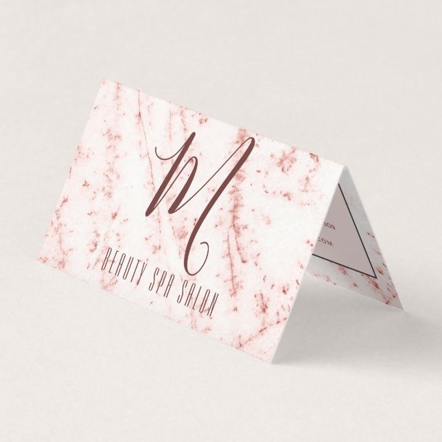 Girly Professionell Pinky Glittery Monogram Salon Visitkort (Framsida)