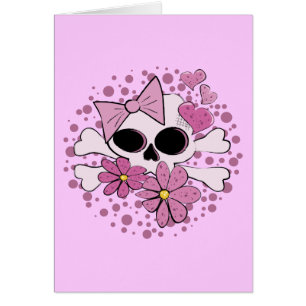 Girly Punk Skull Hälsningskort