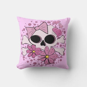 Girly Punk Skull Kudde