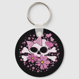 Girly Punk Skull Nyckelring