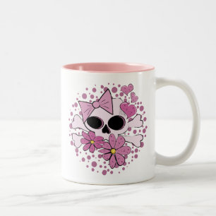 Girly Punk Skull Två-Tonad Mugg