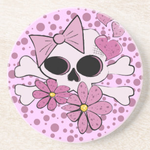 Girly Punk Skull Underlägg Sandsten