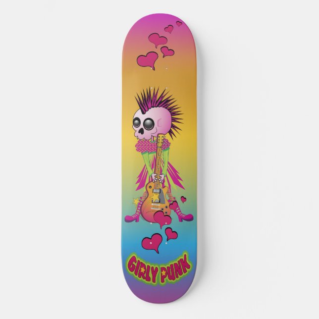 Girly Punk Sten Skate Skateboard Bräda 19,5 Cm (Framsida)
