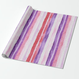 Girly Purple Blush Pink Red Stripes Presentpapper