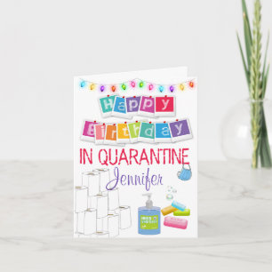 Girly Quarantine Birthday Card Kort