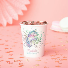 Girly Rainbow Glitter Magic Unicorn Birthday