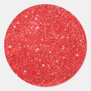 Girly Red Glitter Runt Klistermärke