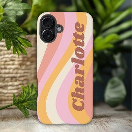 Girly Retro Vintage Wave Personlig Namn