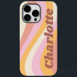 Girly Retro Vintage Wave Personlig Namn<br><div class="desc">I Namn iPhone Smart Phone-väskor med Girly Retro Vintage Wave Personlig har du en reflektionsvåg i skuggor av rosa, orange och vitt med din personlig namn i elegantens trendig, ett modernt skript som accentueras. Anpassa genom att redigera texten i textrutan. Perfekt för födelsedag, jul, Mors dag, babyduschar, möhippor, mamma, syster,...</div>